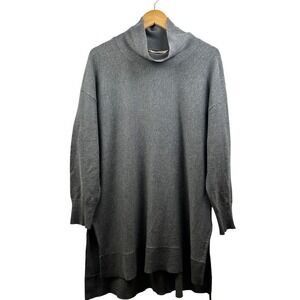 Soft Surroundings Sweater Tunic Women L Gray‎ Cowl Neck Wool Cashmere Blend Cozy